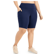 Id Ideology Plus Size Pull-On Bicycle Shorts, Navy, 2X